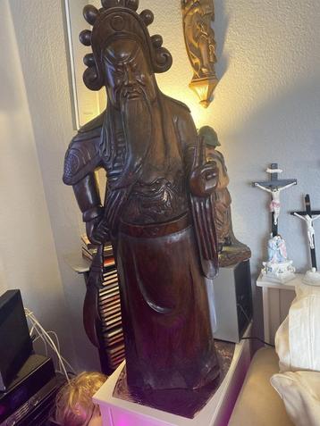 Pallisander beeld van krijgsheer Guan Yu, 110 cm 49 kg beschikbaar voor biedingen