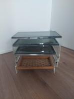 Glas/plexiglas vintage bijzettafels, Ophalen, Gebruikt, Glas