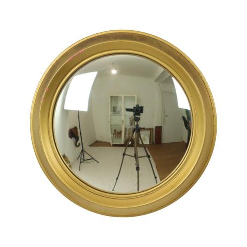 Vintage Bolle Gouden Spiegel Artilux Butler Heksenoog 23cm, Antiek en Kunst, Antiek | Spiegels, Minder dan 50 cm, Minder dan 100 cm