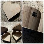 2 petites boites en bois coeur, Ophalen, Nieuw