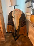 Vintage lederen jas met wol, Kleding | Heren, Jassen | Winter, \, Bruin, Maat 56/58 (XL), Ophalen of Verzenden