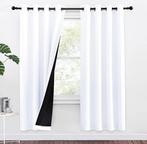 Set Dubbele gordijnen, 140 x 175 zuiver wit lichtblokkering, Doe-het-zelf en Bouw, Glas en Ramen, Ophalen of Verzenden, Nieuw