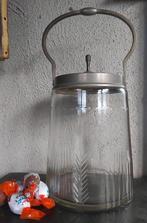 Mooie oude glazen art deco geslepen snoep / koekjespot, Enlèvement ou Envoi