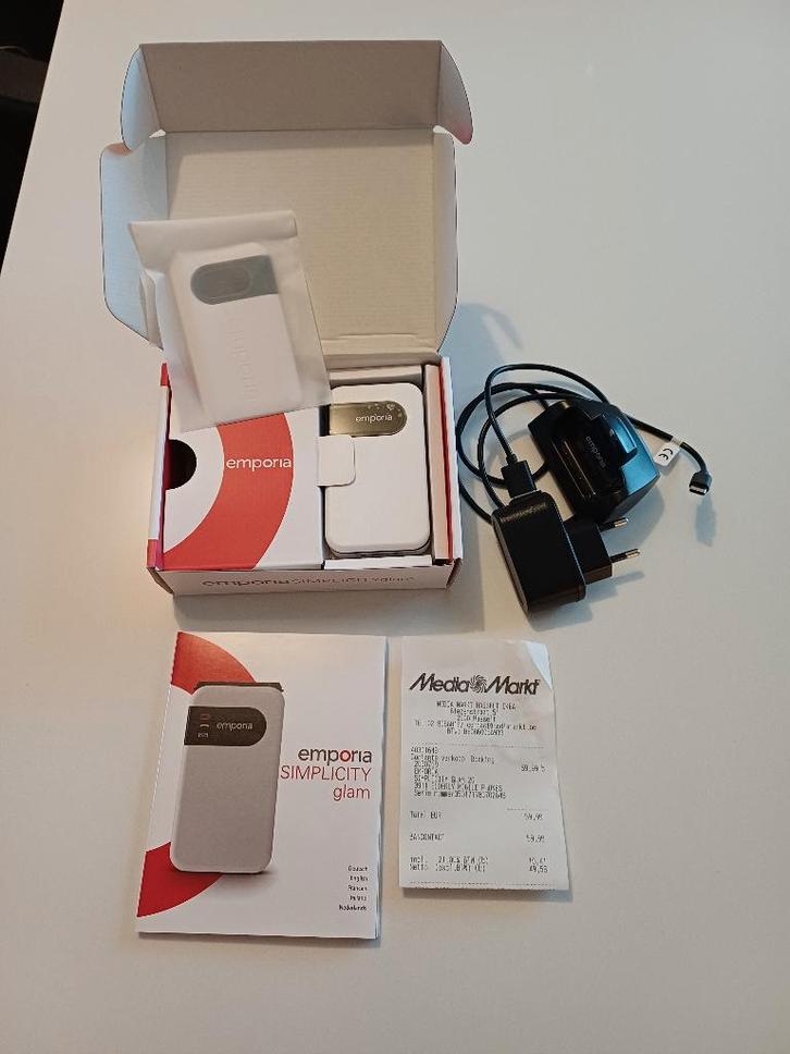 Emporia Simplicity Glam 4G Wit, Télécoms, Téléphonie mobile | Marques Autre, Comme neuf, Sans abonnement, Sans simlock, À clapet