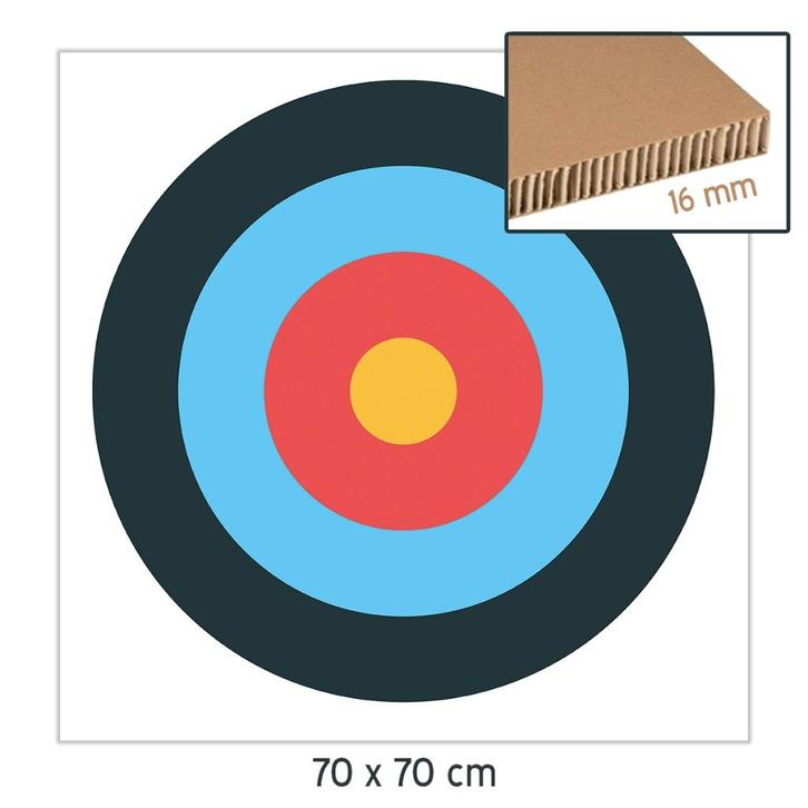 Schietschijf | 70 x 70 cm | Honinggraat karton | 16 mm dikte, Sport en Fitness, Handboogschieten, Nieuw, Doelwit, Verzenden