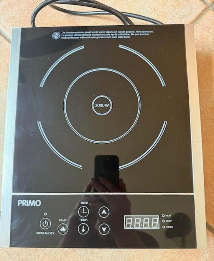 plaque à induction, 1 feu, PRIMO  IKP2,   2000W, Elektronische apparatuur, Kookplaten, Zo goed als nieuw, Tussenbouw, Inductie