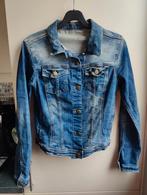 Jeans vestje met destroyed details S/M, Zara, Taille 36 (S), Bleu, Porté