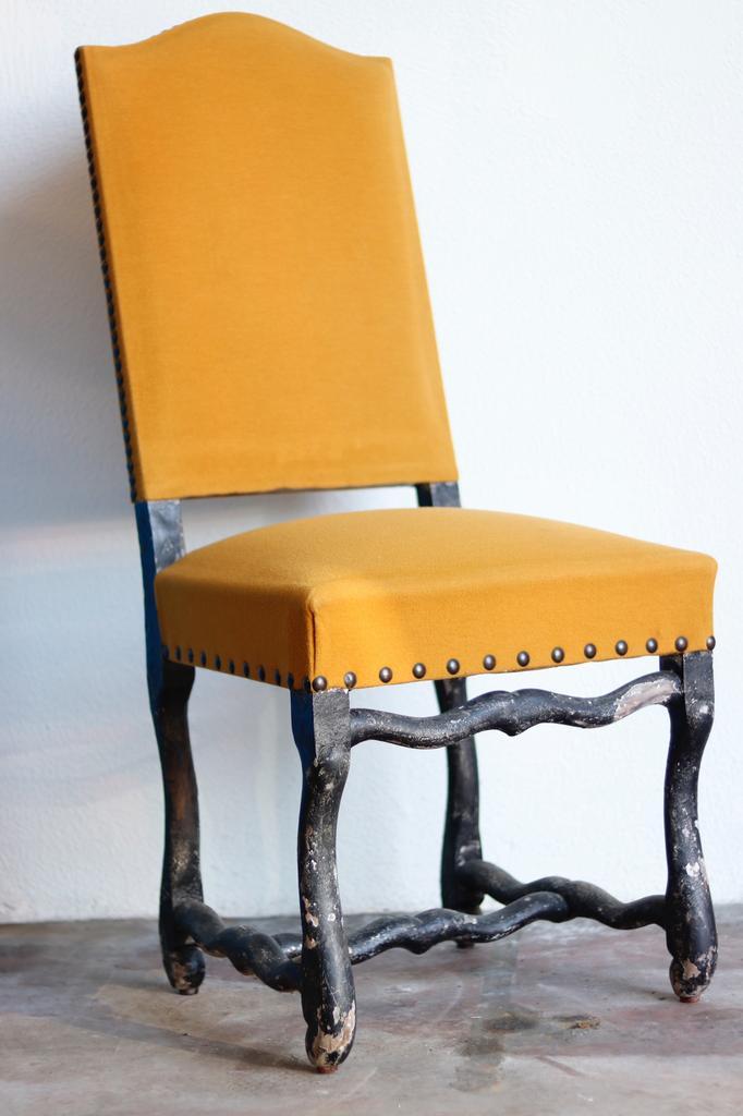 Set van 6 Oss de Mouton stoelen, eik, okergeel, met hoezen, Huis en Inrichting, Stoelen, Zo goed als nieuw, Ophalen