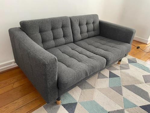 Canapé 2 places - Landskrona tissu gris foncé, Huis en Inrichting, Zetels | Zetels, Gebruikt, Rechte bank, Tweepersoons, 150 tot 200 cm