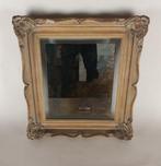 Ancien miroir « flottant » dans le cadre/tout à - 50 %, Antiquités & Art, Enlèvement ou Envoi, Rectangulaire, Moins de 50 cm, Moins de 100 cm