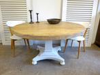 Prachtige grote ronde mango eettafel 140 cm, Ophalen, Modern industrieel rustiek, Rond, Nieuw