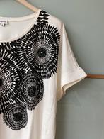 Mayerline T shirt Wit met zwart motief en glinsters, Kleding | Dames, T-shirts, Mayerline, Ophalen of Verzenden, Wit, Zo goed als nieuw