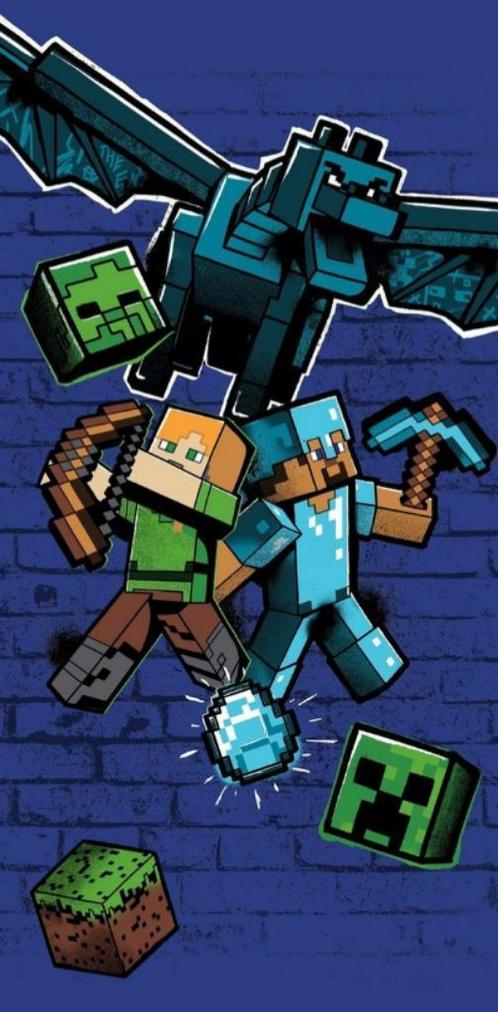 Minecraft Strandlaken / Badlaken / Handdoek, Kinderen en Baby's, Kinderkleding | Kinder-zwemkleding, Nieuw, Zwem-accessoire, One size