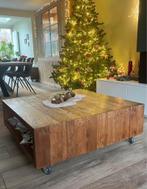 Houten salontafel, Huis en Inrichting, Ophalen, Vierkant, Zo goed als nieuw, 100 tot 150 cm