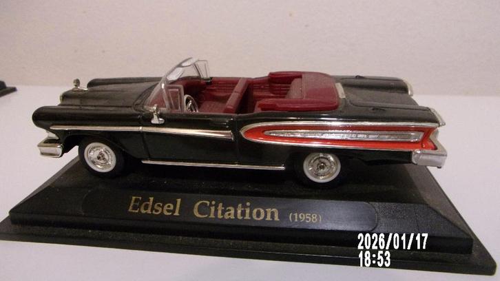 EDSEL CITATION 1958.ROAD SIGN.1/43 SUR SOCLE ORIGINE, Hobby en Vrije tijd, Modelauto's | 1:43, Zo goed als nieuw, Auto, Overige merken