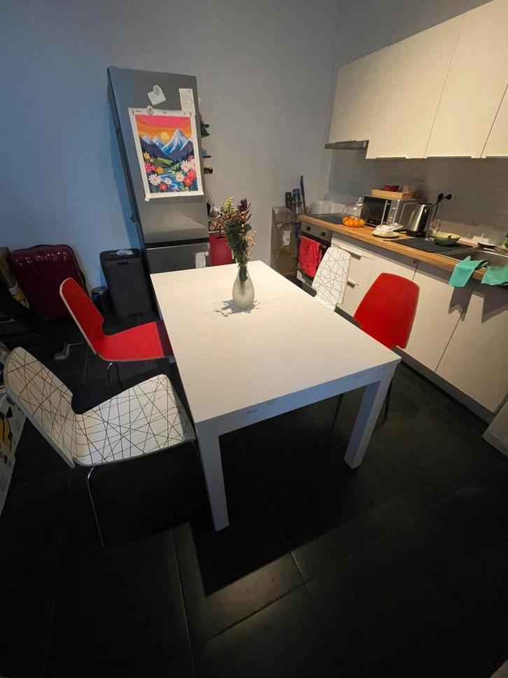 Complete en aanpasbare eettafel set met stoelen, Huis en Inrichting, Complete eetkamers, Gebruikt, 4 tot 6 stoelen, Ophalen