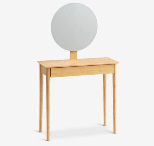 Coiffeuse bambou avec miroir, Huis en Inrichting, Tafels | Kaptafels, Gebruikt, 100 tot 150 cm, 50 tot 100 cm, Hout, Ophalen