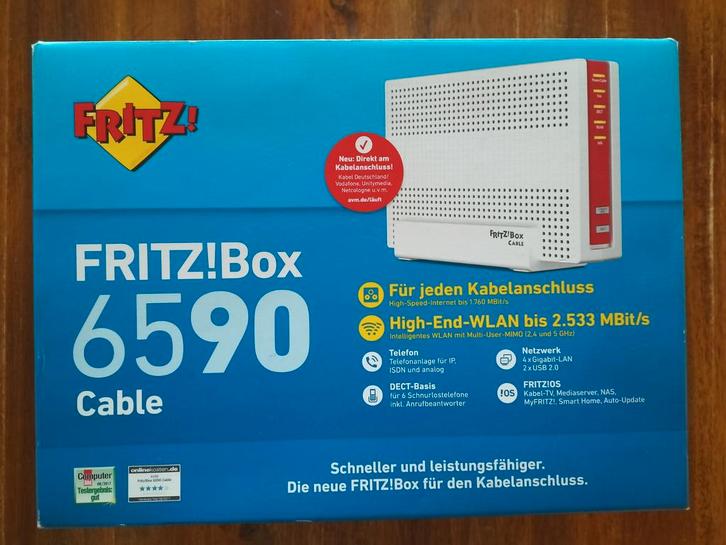 FRITZ! FRITZ BOX 6590 *FH KABEL, Computers en Software, Netwerk switches, Ophalen
