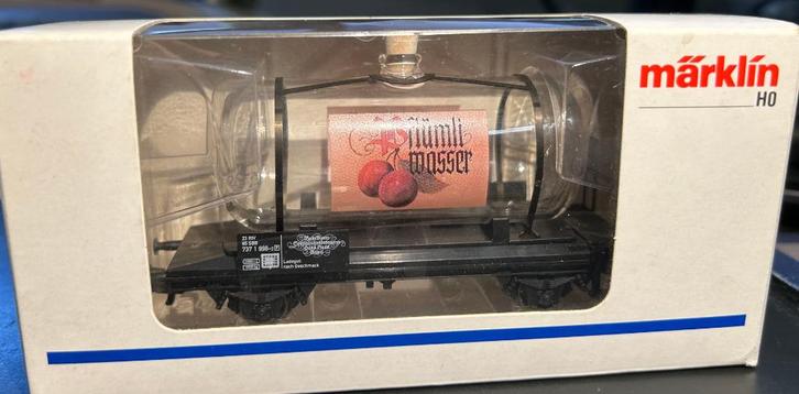 2997. Glazen tankwagen „Pflümli-wasser” H0 Märklin., Hobby en Vrije tijd, Modeltreinen | H0, Nieuw, Wagon, Märklin, Ophalen of Verzenden