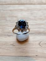 Diana ring met blauwe saffier en wit goud, Ophalen of Verzenden, Goud, Ring
