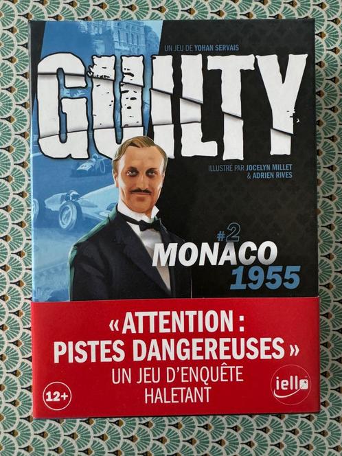 Jeu de société enquête - Guilty Monaco 1955, Hobby en Vrije tijd, Gezelschapsspellen | Bordspellen, Zo goed als nieuw, Ophalen of Verzenden
