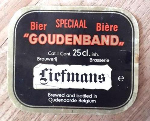 Etiket "Goudenband" Liefmans - Oudenaarde, Verzamelen, Biermerken, Gebruikt, Ophalen of Verzenden