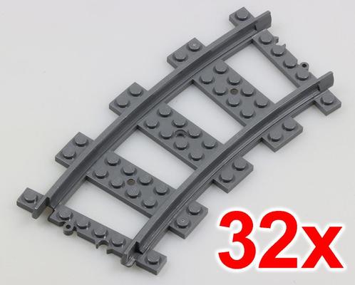 Lego sporen bochten 32 stuks, goed voor 2 volledige cirkels, Kinderen en Baby's, Speelgoed | Duplo en Lego, Zo goed als nieuw