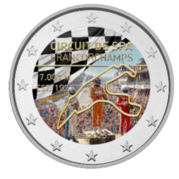 2 euro België 2025 Spa Francorchamps gekleurd type 2 beschikbaar voor biedingen