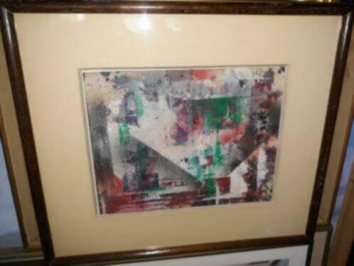 gouache abstrait signe marcel delmotte, Antiek en Kunst, Kunst | Schilderijen | Klassiek, Ophalen of Verzenden