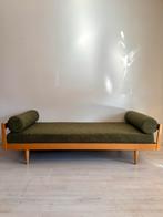 Vintage Daybed jaren 50/60 mosgroene teddy boucle, Huis en Inrichting, Ophalen, Eenpersoons, 150 tot 200 cm, 75 tot 100 cm