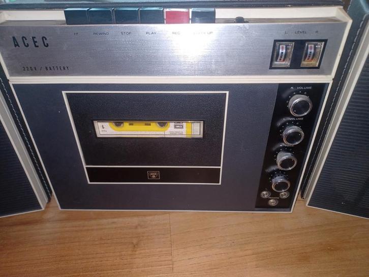Vintage jaren 70 Acec cassettedeck, Audio, Tv en Foto, Cassettedecks, Enkel, Overige merken, Ophalen of Verzenden