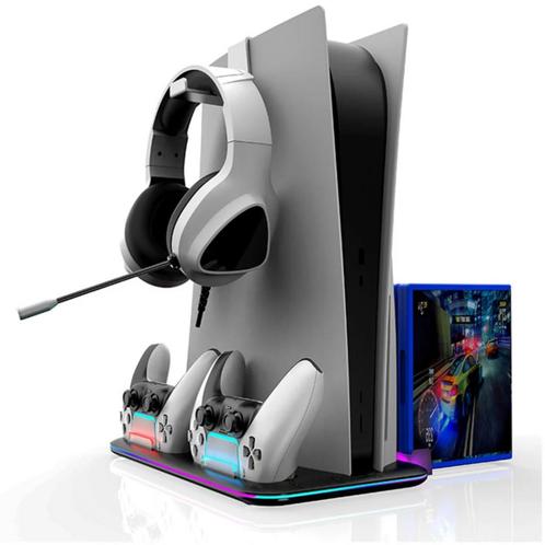Stand voor ps5-ps5 slim – incl. controlleroplaadsttion + RGB, Games en Spelcomputers, Spelcomputers | Sony Consoles | Accessoires
