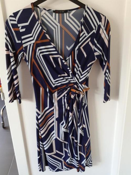 LOLA & LISA Recht kleedje met een overslag Mt: 36 Prijs: € 5, Kleding | Dames, Jurken, Gedragen, Maat 36 (S), Blauw, Knielengte