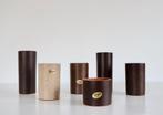 Vintage keramiek cylinder vaasjes jaren 70 / Seventies, Ophalen of Verzenden