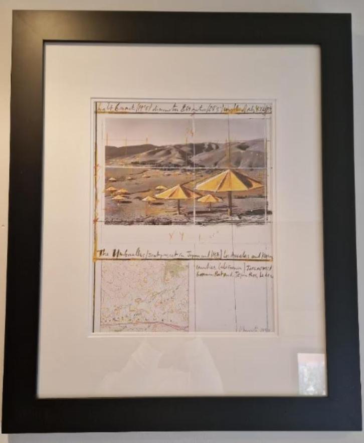 Christo - "The Yellow Umbrellas, Antiek en Kunst, Kunst | Litho's en Zeefdrukken, Ophalen of Verzenden