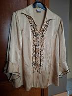 Gouden satijnen blouse van Vogelsang, maat 42., Kleding | Dames, Blouses en Tunieken, Beige, Maat 42/44 (L), Ophalen of Verzenden