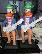 2 grote donald ducks met gitaar 44 cm hoog hout nieuw, Ophalen, Donald Duck, Nieuw, Beeldje of Figuurtje