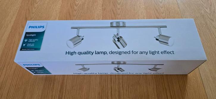 Rail 3 Spot Philips Meranti Matt Chrome Nieuw in doos, Huis en Inrichting, Lampen | Spots, Led, Ophalen of Verzenden
