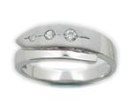 Zilveren ring hoog- en satijnglans & cubic zirkonia, Nieuw, Ophalen of Verzenden, Met edelsteen, Dame
