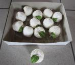 12 witte kerstballen - kerstappeltjes, Ophalen of Verzenden, Gebruikt