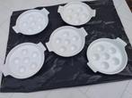 5 x Slakken / escargotbordje wit porselein/keramisch - NIEUW, Huis en Inrichting, Keuken | Servies, Ophalen, Keramiek, Nieuw, Bord(en)