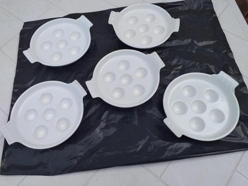 5 x Slakken / escargotbordje wit porselein/keramisch - NIEUW, Huis en Inrichting, Keuken | Servies, Nieuw, Bord(en), Overige stijlen