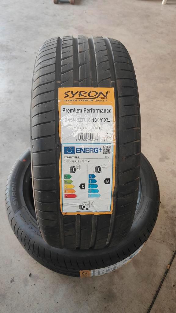 245/45 r18 100y syron 95€ per stuk met plaatsen 24545r18, Auto-onderdelen, Besturing, Audi, BMW, Mercedes-Benz, Volkswagen, Volvo