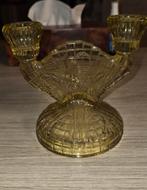 Art Déco twee dubbele kandelaars uit Annes 1930 amber, Ophalen