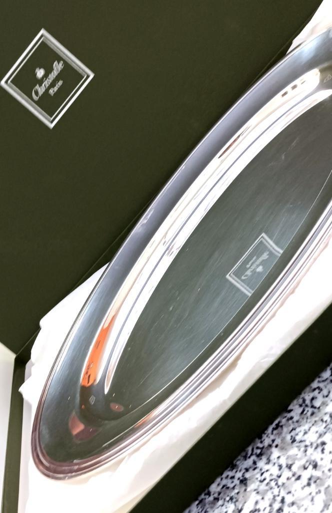 plateau ovale art de la table - Christofle - 44 Cm, Maison & Meubles, Accessoires pour la Maison | Plateaux, Utilisé, Autres matériaux