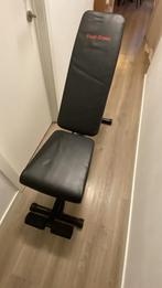 Fitnessbank + gewichten + halters, Sport en Fitness, Fitnessmaterialen, Ophalen, Zo goed als nieuw, Fitnessbank