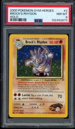 Brock's Rhydon Holo PSA 8 - 2/132 - Gym Heroes 2000, Hobby en Vrije tijd, Verzamelkaartspellen | Pokémon, Verzenden, Zo goed als nieuw