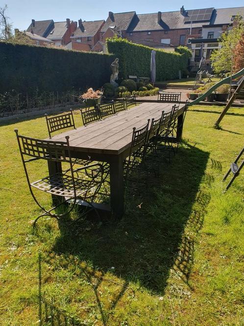 Lange tuintafel  met 12 stoelen, Tuin en Terras, Tuintafels, Ophalen of Verzenden