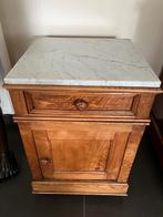 Eiken nachtkast met marmer, Antiek en Kunst, Ophalen