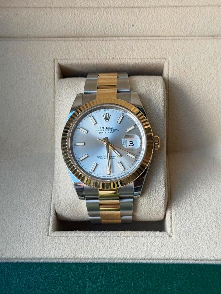 Rolex Datejust 41mm - Full Set - 126333, Handtassen en Accessoires, Horloges | Heren, Gebruikt, Polshorloge, Rolex, Goud, Goud